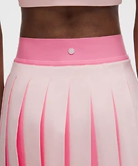 Peek-A-Boo Pleat Mid-Rise Tennis Skirt
