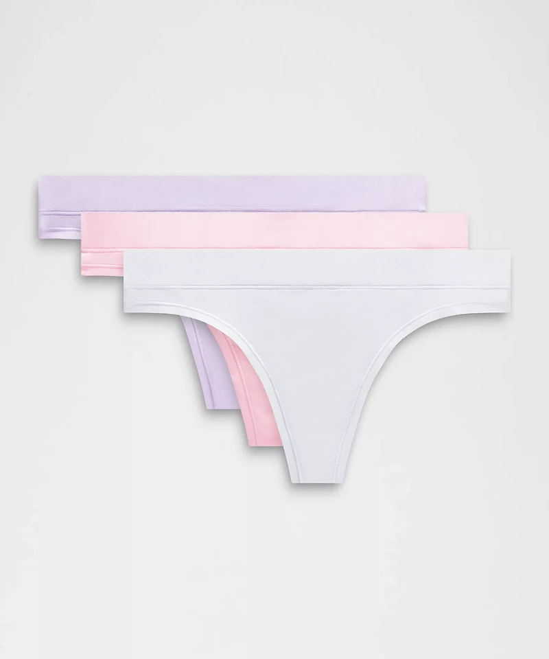 UnderEase Mid-Rise Thong Underwear *3 Pack | Women's