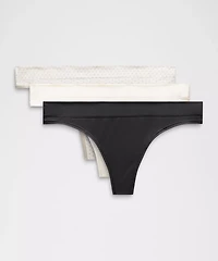 UnderEase Mid-Rise Thong Underwear *3 Pack