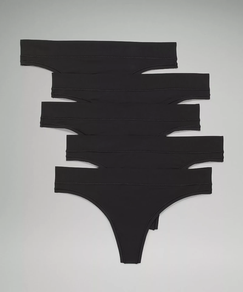 UnderEase Mid-Rise Thong Underwear *5 Pack | Women's