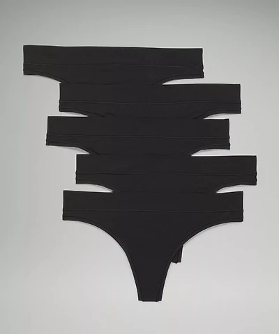 UnderEase Mid-Rise Thong Underwear *5 Pack | Women's