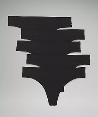 UnderEase Mid-Rise Thong Underwear *5 Pack | Women's