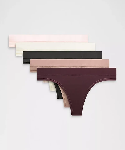 UnderEase Mid-Rise Thong Underwear *5 Pack