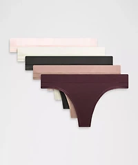 UnderEase Mid-Rise Thong Underwear *5 Pack