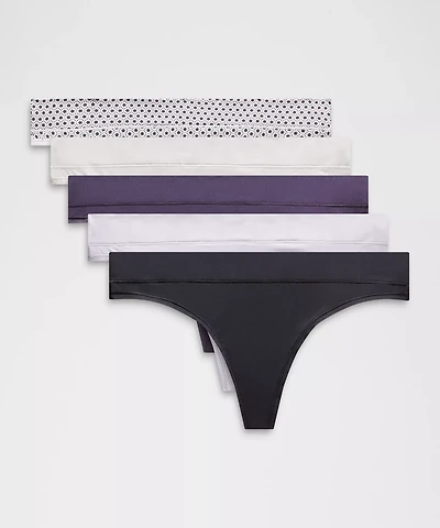 UnderEase Mid-Rise Thong Underwear *5 Pack