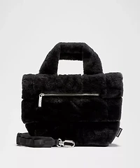 Quilted Grid Tote Bag Mini 5L *Plush Fleece | Women's Bags,Purses,Wallets
