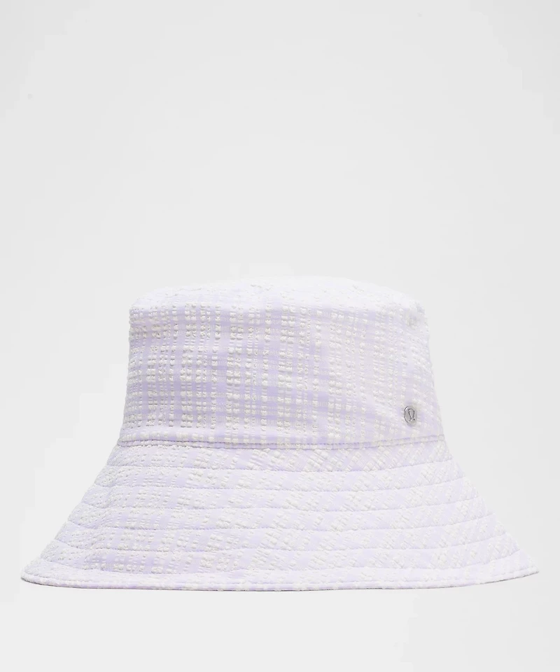Women's Seersucker Check Wide-Brim Hat | Hats