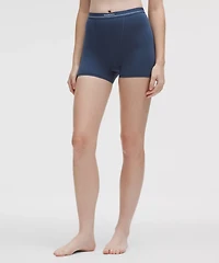 Stretch Cotton Ribbed Logo Super-High-Rise Shortie Underwear