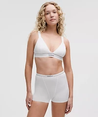 Stretch Cotton Ribbed Logo Super-High-Rise Shortie Underwear | Women's