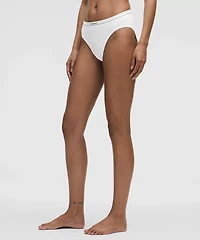 Stretch Cotton Ribbed Logo Super-High-Rise Bikini Underwear | Women's