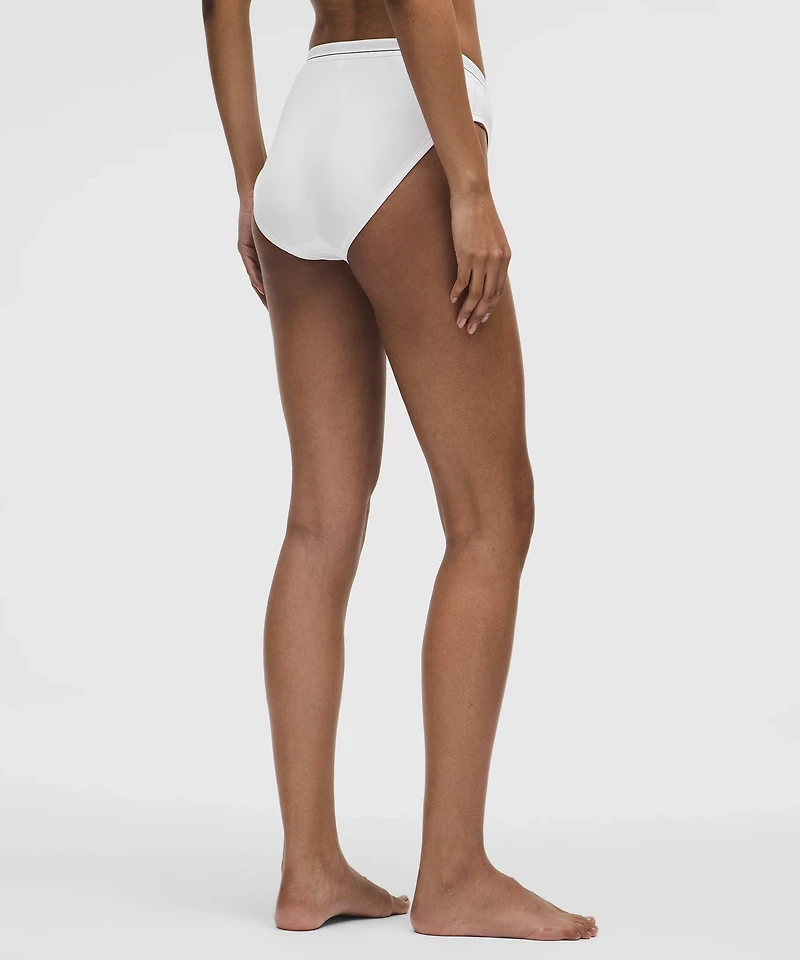 Stretch Cotton Ribbed Logo Super-High-Rise Bikini Underwear | Women's
