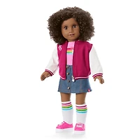 Truly Me™ 18-inch Doll #112 with curly dark-brown hair