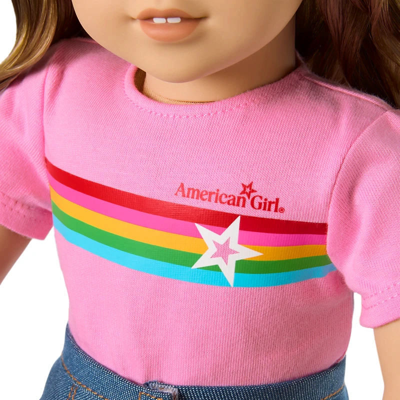 Truly Me™ 18-inch Doll #118 with curly caramel hair