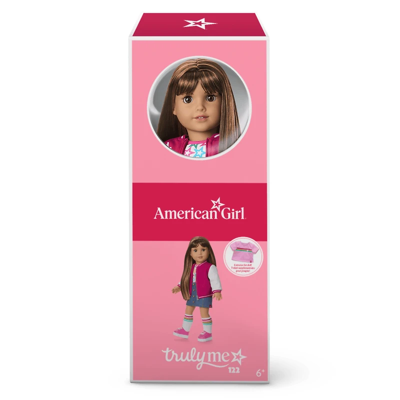 Truly Me™ 18-inch Doll #122 with straight dark-brown hair