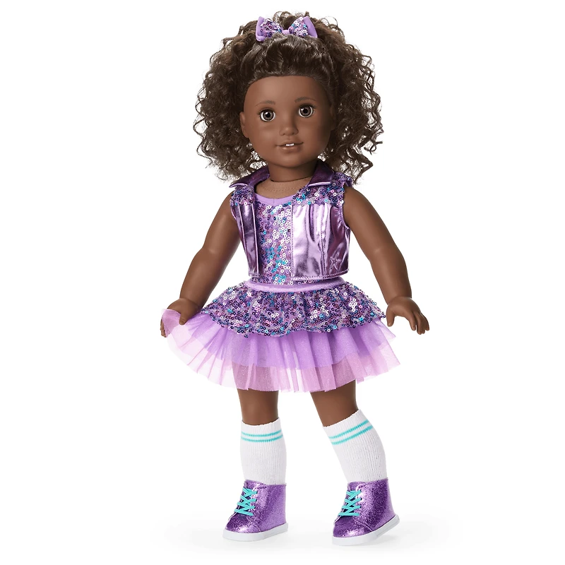 Truly Me™ #127 Doll & Dance All Day Set with curly dark-brown hair