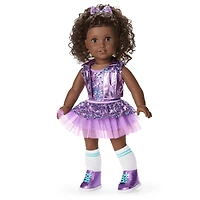 Truly Me™ #127 Doll & Dance All Day Set with curly dark-brown hair