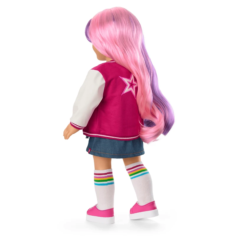 Truly Me™ 18-inch Doll #116 with wavy purple-and-pink hair