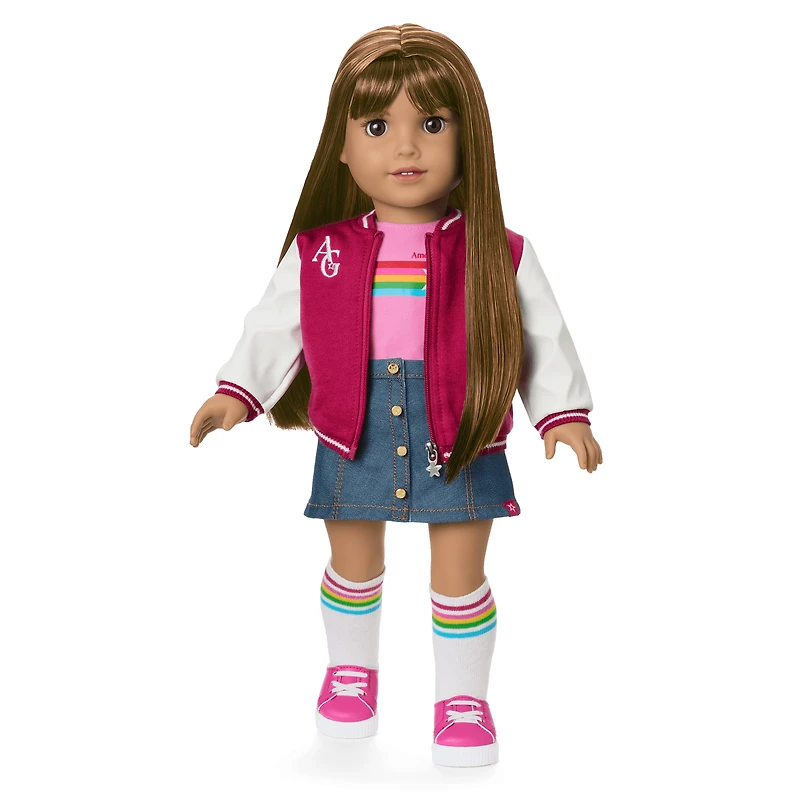 Truly Me™ 18-inch Doll #122 with straight dark-brown hair