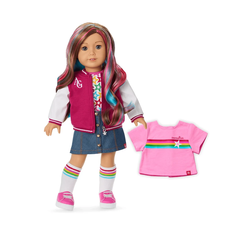 Truly Me™ 18-inch Doll #101 with wavy caramel hair