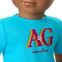 Truly Me™ 18-inch Doll #113 with curly dark-brown hair