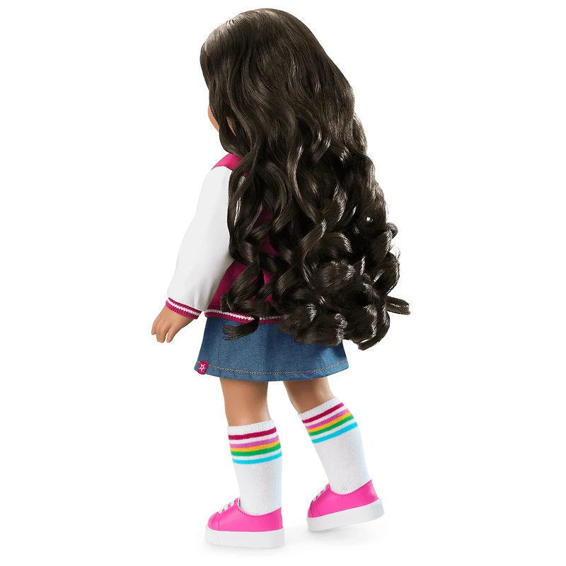 Truly Me™ 18-inch Doll #108 with curly black-brown hair
