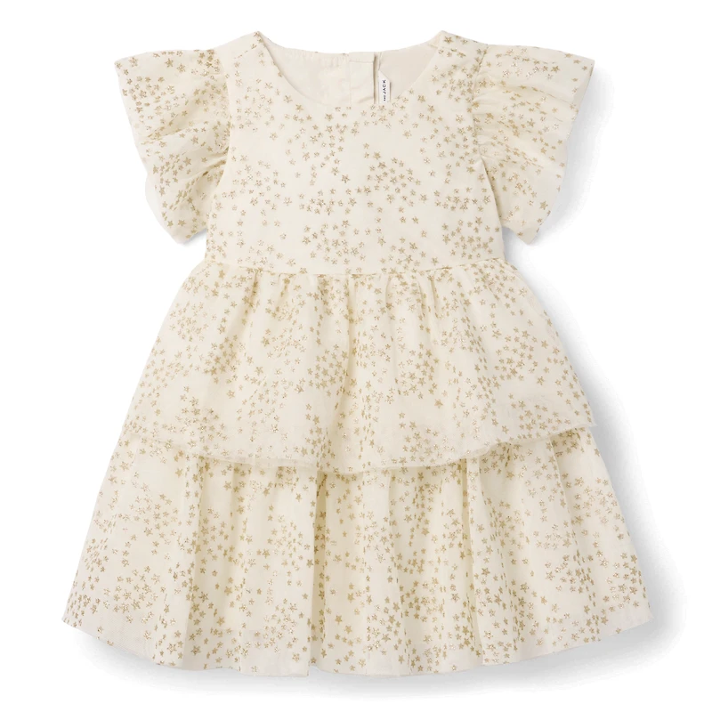American Girl® x Janie and Jack Sparkly Cream Celebration Dress for Little Girls &