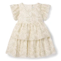 American Girl® x Janie and Jack Sparkly Cream Celebration Dress for Little Girls &