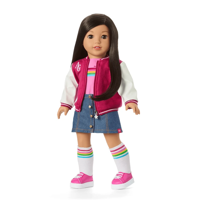 Truly Me™ 18-inch Doll #124 with straight black-brown hair