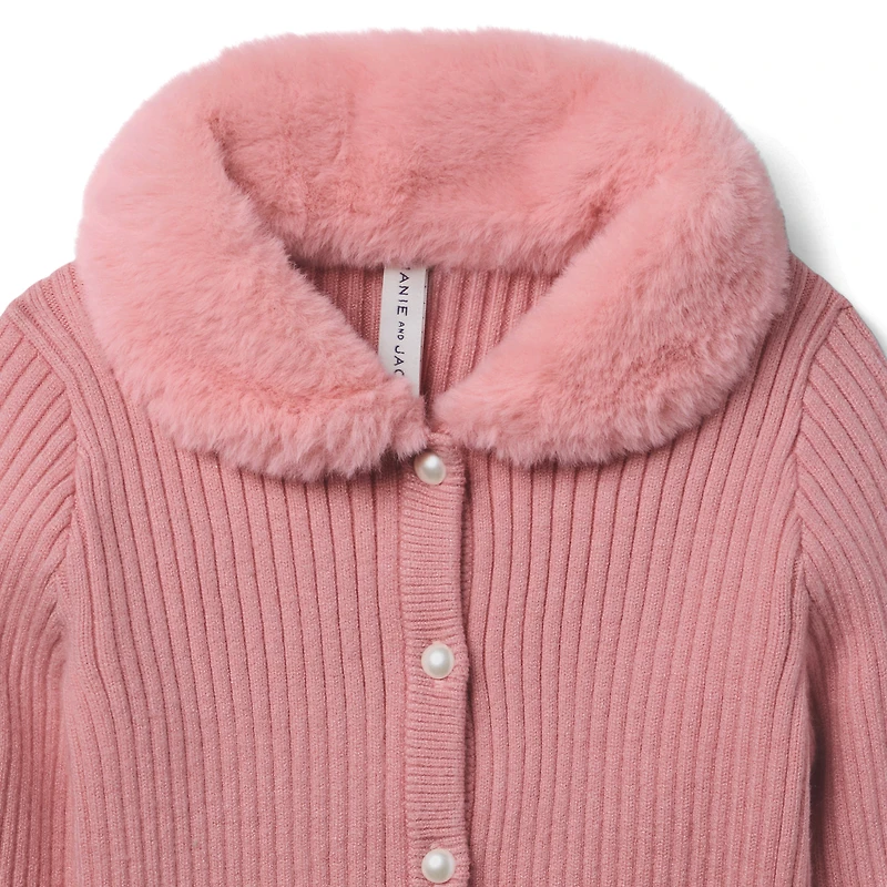 American Girl® x Janie and Jack Rosy Ribbed Cardigan for Girls