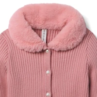American Girl® x Janie and Jack Rosy Ribbed Cardigan for Girls