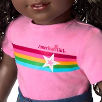 Truly Me™ 18-inch Doll #127 with curly dark-brown hair