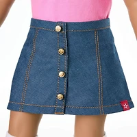 Truly Me™ 18-inch Doll #132 with curly dark-brown hair