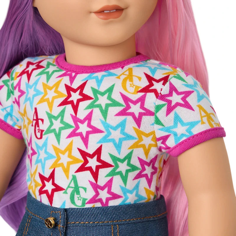Truly Me™ 18-inch Doll #116 with wavy purple-and-pink hair