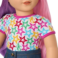 Truly Me™ 18-inch Doll #116 with wavy purple-and-pink hair