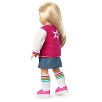 Truly Me™ 18-inch Doll #100 with straight layered blonde hair