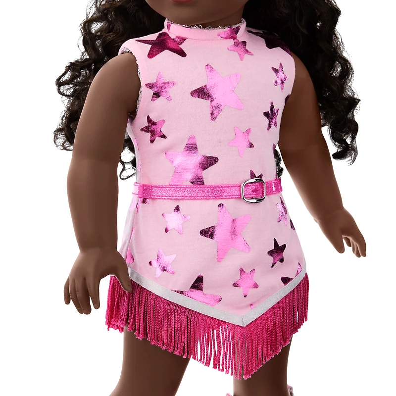Glam Pink Cowgirl Outfit for 18-inch Dolls