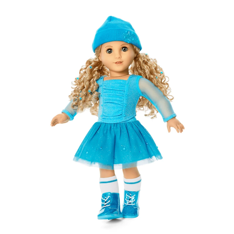 December Blue Brilliance Topaz Outfit for 18-inch Dolls