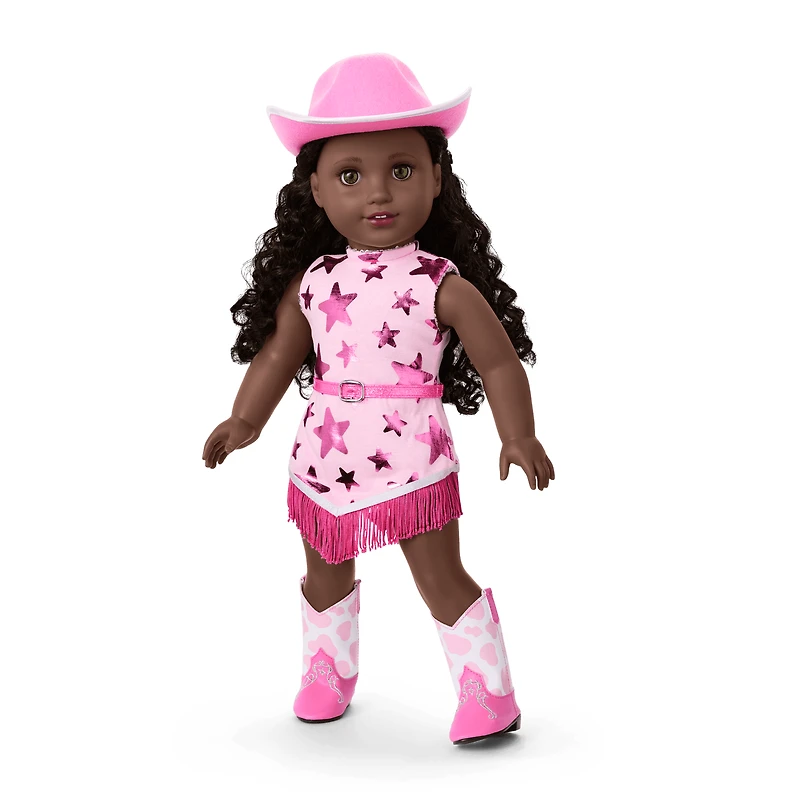 Glam Pink Cowgirl Outfit for 18-inch Dolls