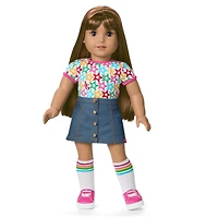 Truly Me™ 18-inch Doll #122 with straight dark-brown hair