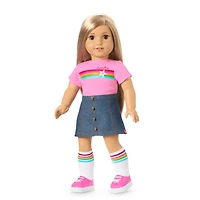 Truly Me™ 18-inch Doll #131 with straight blonde hair