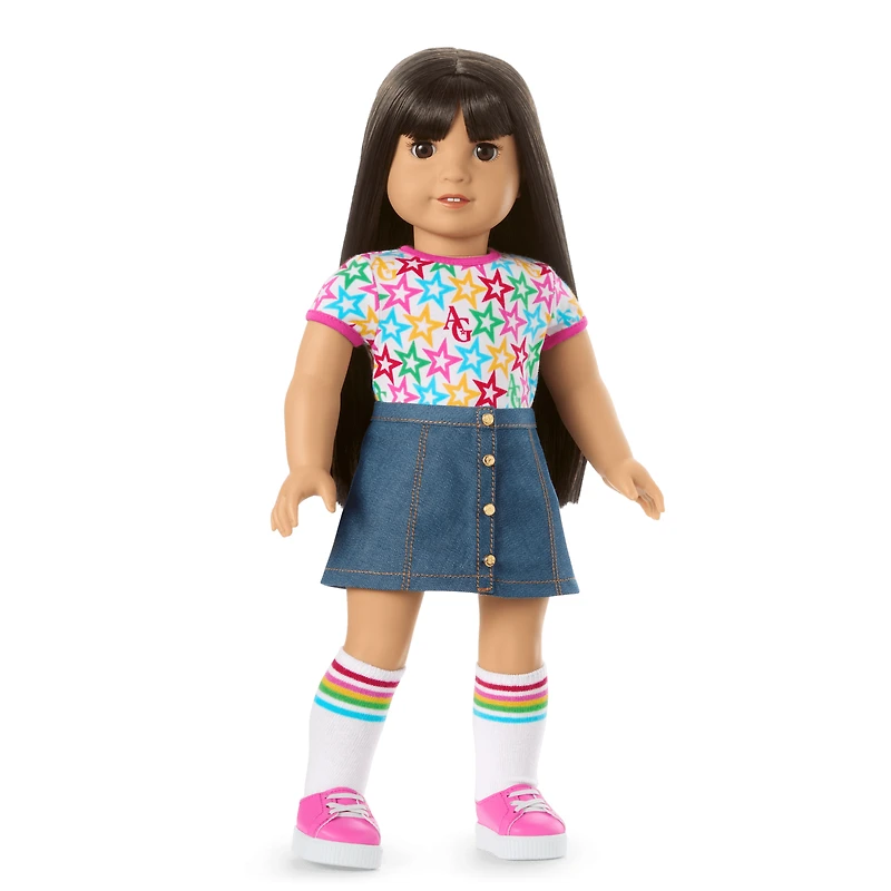Truly Me™ 18-inch Doll #130 with straight black-brown hair