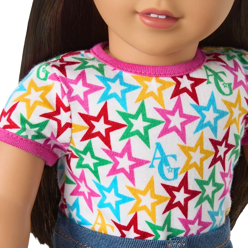 Truly Me™ 18-inch Doll #124 with straight black-brown hair