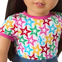 Truly Me™ 18-inch Doll #124 with straight black-brown hair