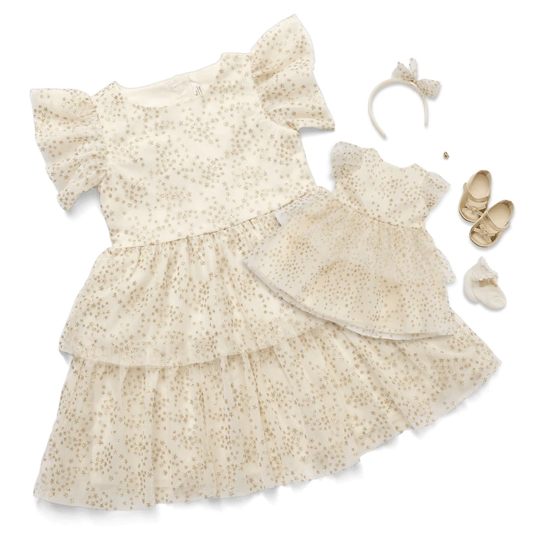 American Girl® x Janie and Jack Sparkly Cream Celebration Dress for Girls & 18-inch Dolls