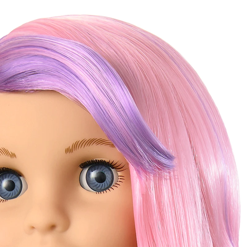 Truly Me™ 18-inch Doll #116 with wavy purple-and-pink hair