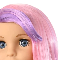 Truly Me™ 18-inch Doll #116 with wavy purple-and-pink hair