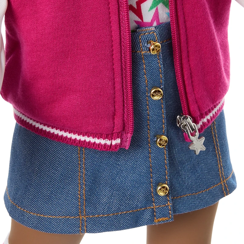 Truly Me™ 18-inch Doll #112 with curly dark-brown hair