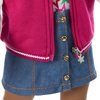 Truly Me™ 18-inch Doll #112 with curly dark-brown hair