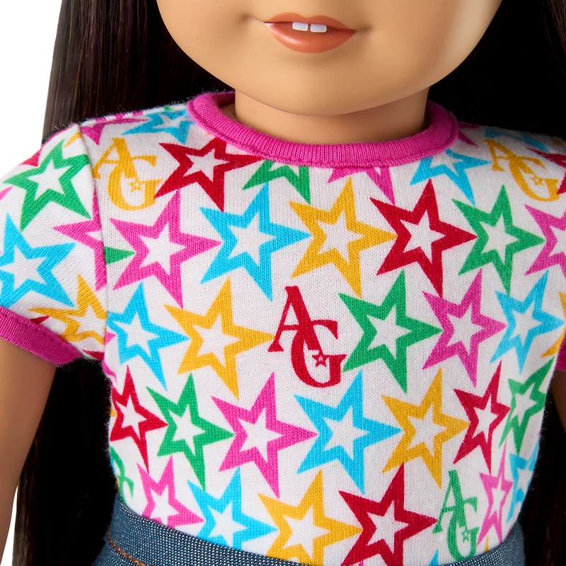 Truly Me™ 18-inch Doll #130 with straight black-brown hair