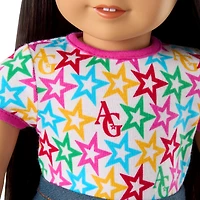 Truly Me™ 18-inch Doll #130 with straight black-brown hair